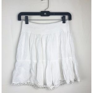 Lily Pulitzer White Evelyn Pom-Pom Skirt